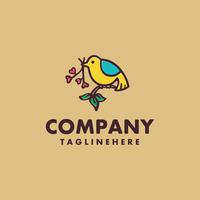 bird handrawn logo concept design vector