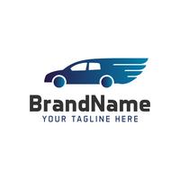 Logo car with wings. automobile logo template vector