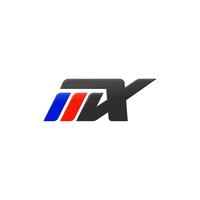 letter MX racing logo design template vector
