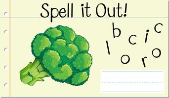 Spell English word broccoli vector