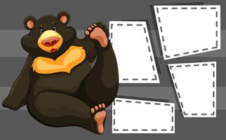 Bear on note template vector