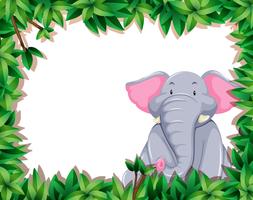 Elephant in nature frame vector