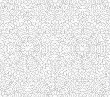Abstract floral line oriental tile pattern. Arabic ornament vector