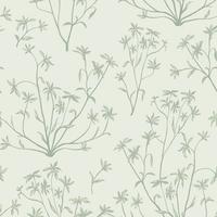 Floral leaves seamless pattern. Wild nature background. Flourish wallpaper with plants. vector