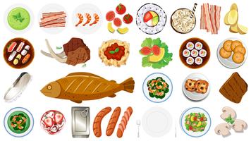 Set of different food vector