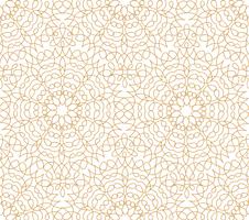 Abstract floral line oriental tile pattern. Arabic ornament vector
