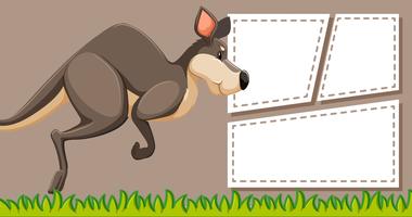 Kangaroo on note template vector