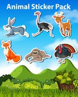 Set of animal sticker vector