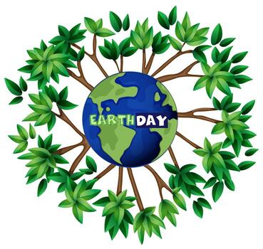 An earth day icon vector