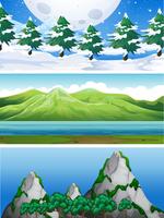 Set of nature landscape vector