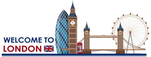 London Landmark on White Background vector