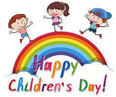 Group of children with banner vector