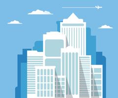 cityscape skyscrapers on blue background vector