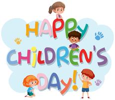 Happy children's day logo vector