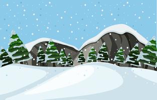 An outdoor winter landscape vector