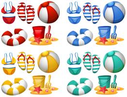 Set of beach elements vector