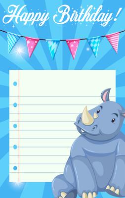 Rhinoceros on note template