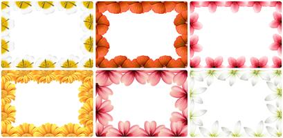 Set of flower border vector