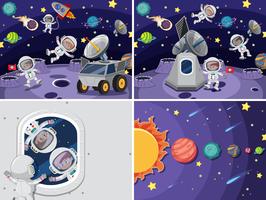 Set of space background vector