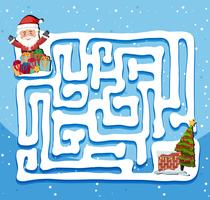 Santa claus maze game template