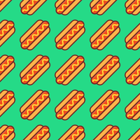 Pop Hotdogs Vector de patrones sin fisuras