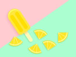 Lemon Popsicle Vector Background