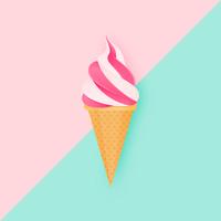 Helado Suave Sobre Fondo Pastel Duo vector