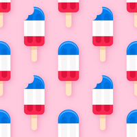 Patriotic Popsicles Seamless Background Pattern