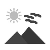Vector soleado icono de Mounatin