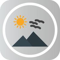 Vector soleado icono de Mounatin