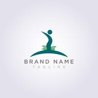 Design a person symbol logo with surrounding leaves for your business or brand vector