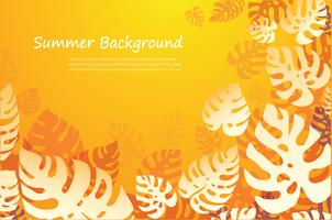 tropical leafs summer background vector