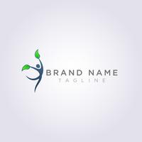 Logo design symbols of people dancing with leaf hands for your Business or Brand vector