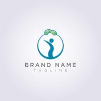 Design a circle logo with leaves on it and people in the circle for your business or brand vector