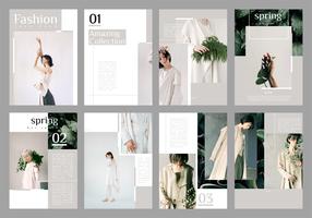 Vector minimalista de la plantilla del folleto de Lookbook de la moda