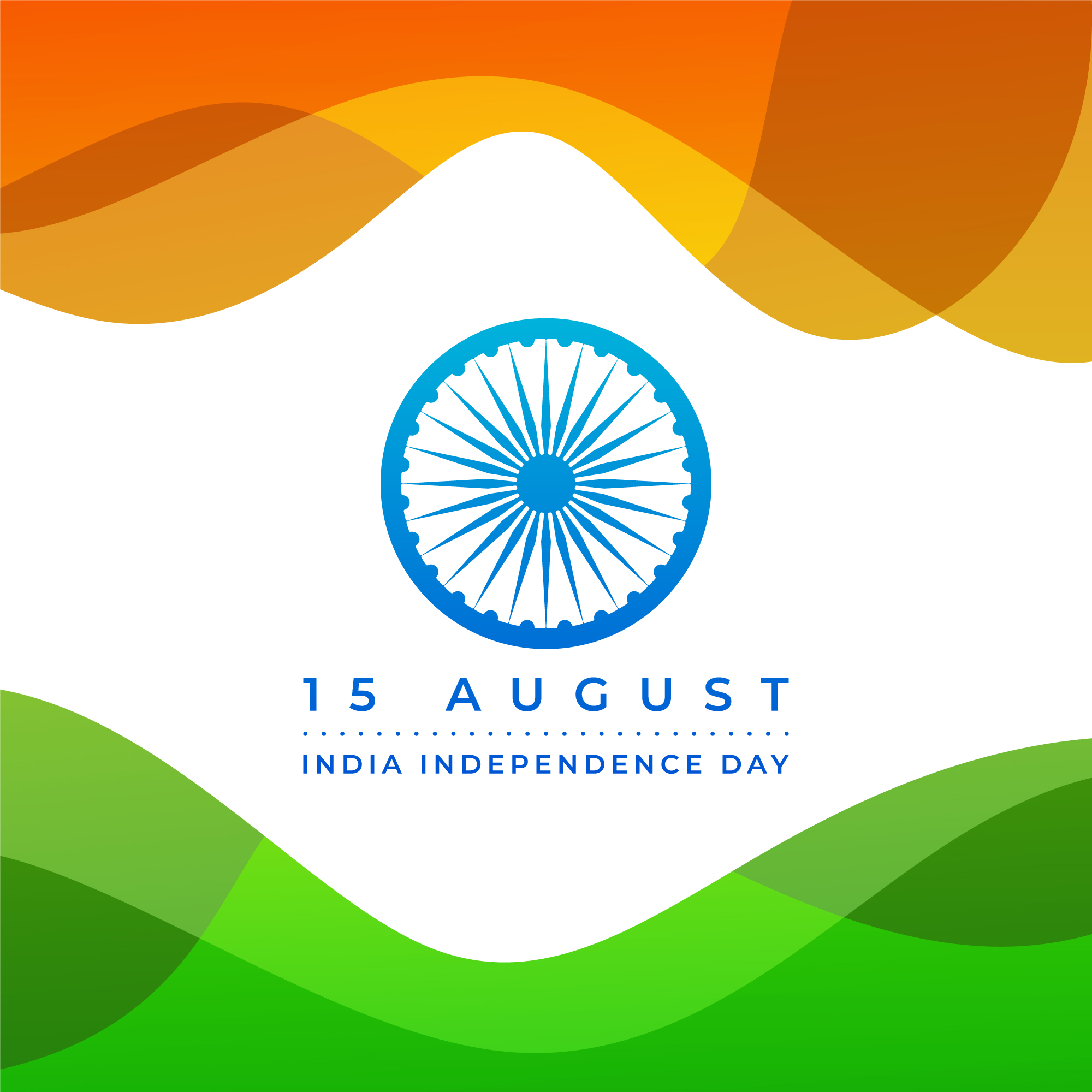 Happy India Independence Day With Flag Abstract Background