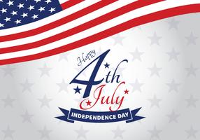 4th July independence day with letters and background flags and stars vector