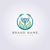 Design a logo with a combination of circles, leaves and health symbols for your business or brand vector