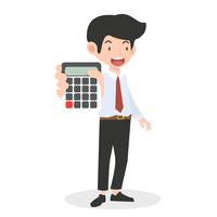 businessman holding calculator Counting Concept