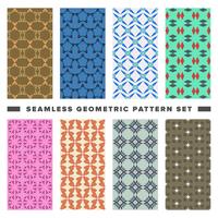 Set of seamless decorative geometric shapes pattern vector