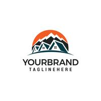 mountain house Logo Template vector illustration design