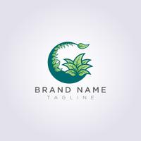 Diseño creativo del logotipo de la planta de la hoja del círculo para su negocio o marca vector