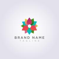 Abstract and colorful flower logo design for your business or brand vector