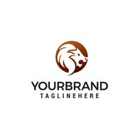 lion head logo design concept template vector