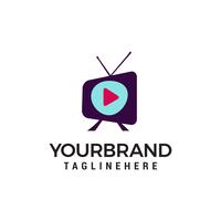 media television logo design concept template vector