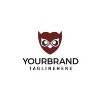 owl face logo design concept template vector