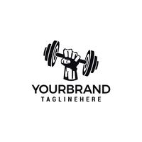 hand barbel Vector logo design for fitness club design vector template