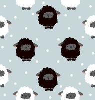 Black sheep with dot Seamless pattern vector