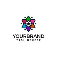 Star multicolor logo design concept template vector