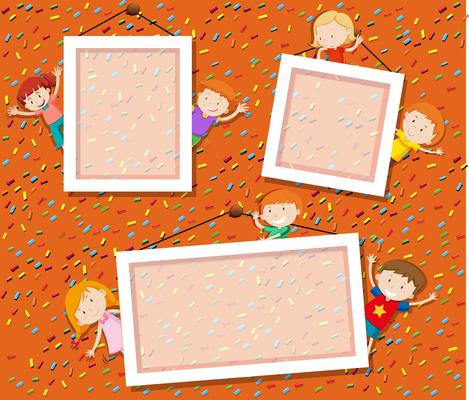 Children on cute photo frame